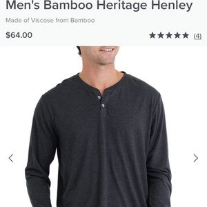 Free Fly Heritage Bamboo Henley- Size Med.